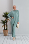 Women's Pocket Detailed Tunic and Trousers Corded Knitwear Set