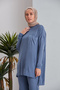 Women's Pocket Detailed Tunic and Trousers Corded Knitwear Set - 6