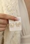 Shiny enamel butterfly earrings with cream stones - 2