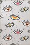 Gray Themed Multicolor Ethnic Eye and Heart Patterned Creative Modern Decorative Carpet 2300