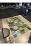 Green Themed Multicolor Mixed Geometric Shape Patterned Creative Modern Decorative Carpet 2294 - 2