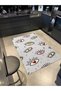 Gray Themed Multicolor Ethnic Eye and Heart Patterned Creative Modern Decorative Carpet 2300 - 3