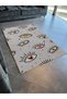 Gray Themed Multicolor Ethnic Eye and Heart Patterned Creative Modern Decorative Carpet 2300 - 4