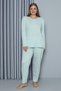 Fashion Line Women's Plus Size Combed Cotton Long Sleeve Pajama Set202212 - 2
