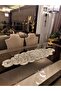 Damla Luxury Runner Living Room Coffee Table Tablecloth French Laced Dowry Box Cream - 2