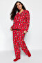 Red Shirt Collar Christmas Themed Knitted Pajama Set Tbbaw24Ai00002 - 3