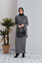 Single Pocket Skirt and Tunic Bottom Top Double Knitwear Set - 3