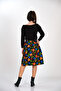 Winter Skirt with Velvet Flower Pattern on Black Floor from the Divitin Flannel - 6