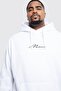 Handwritten Man Printed Unisex Oversize Oversize Hooded Sweatshirt - 2