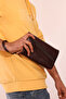 4272 One Hundred Percent Genuine Leather Handbag Handbag Clutch Bag BROWN - 2