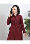 KMKKOMBIN WOMEN'S BONDIT FABRIC SLEEVE STRAPS KNEE BOTTLE COAT WITH FUR INSIDE BATTAL SIZE - 8