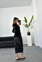 Velvet Maxi Dress - Black Drape Detail - 4
