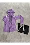 Women's Hooded Sports Top and Bottom Set - 3