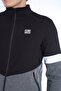 Men's Gray Black Color Detailed Bottom Top Zippered Pocket Slim Fit 2 Thread Tracksuit Set - 8