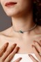 Glam Green Zircon Stone Choker Necklace, Stylish Stone Choker, Waterway Choker Necklace, Choker, With Neck