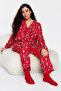 Red Shirt Collar Christmas Themed Knitted Pajama Set Tbbaw24Ai00002 - 2