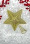 Christmas Pine Tree Crest Gold Color Star 24X20 cm Gold Yellow Bright New Year Silvery Crest - 7