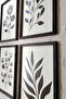 طقم طاولة 4 قطع بنمط نباتي، MDF 3 مم، مع إطار خشبي أسود، طباعة UV، 30x40 سم - 3