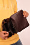 4272 One Hundred Percent Genuine Leather Handbag Handbag Clutch Bag BROWN - 7