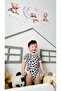 Girl-Boy Short Sleeve Dalmatian Snap-On Bodysuit 100% Cotton and Lycra Flexible Fabric - 2