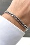 Silver Color A Quality Men's Chain Bracelet Suitable for Every Wrist - 2