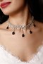 Black Water Drop Crystal Stone Choker - Stone Tassel Bridal Necklace Engagement Necklace Choker