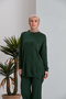 Women's Pocket Detailed Tunic and Trousers Corded Knitwear Set - 7