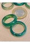 Agate Stone Ring Green Variegated 6mm Thick (Standard Size) - the Price Is for 1 Piece of the Ring - 3