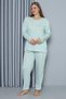 Fashion Line Women's Plus Size Combed Cotton Long Sleeve Pajama Set202212