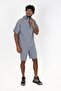 Men's Hooded Half Zip Short Sleeve Comfortable Fit Sports Sweatshirt Gray 23s2024 - 3