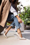 STİLA WOMEN BEIGE IMPORTED MATERIAL STONE SCARF STILETTO