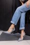 STİLA WOMEN'S SILVER GLAZED NIGHT STONE SCARF HEELED STILETTO - 6