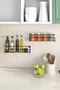 2-Piece Metal Spice Rack Kitchen Shelf In-Cabinet Adhesive Bathroom Shelf Multi-Purpose Shower Shampoo Organizer - 2