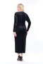 Garnished Sequin Velvet, V-neck Black Dress, Evening Dress - 8