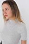 High Collar Short Sleeve Basic Crop Blouse B1096-asn75 - 2