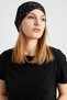 Women's Black and White Star Patterned Rope Detailed 4 Season Hat Beanie Buff Ultra Soft Natural Combed Cotton Fabric - 5