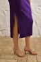 Camisole Turtleneck Slit Knitted Long Dress Purple - 6