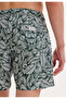Green Leaf Printed Regular Fit Men's Swim Shorts Wmbotanıc - 3