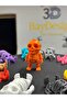 Orange Mini Skeleton Movable Keychain