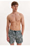 Green Leaf Printed Regular Fit Men's Swim Shorts Wmbotanıc