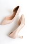 Nude Color Heeled Women's Shoes - 4
