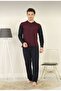 Men's Long Sleeve 100% Cotton Single Jersey Jacquard Men's Pajama Set