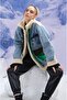 WOMEN'S DESIGN PLUSH DENIM COAT
