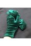 Elisabeth wrist length velvet gloves emerald - 5