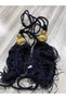 Background Curtain Ceiling Tie Tufted Bracelet Navy Blue Gold (2 Pieces) - 4