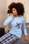 Fashion Line Women's Long Sleeve Combed Cotton Pajamas Suit 4198 - 2