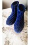 Velvet Slippers - Rope Navy Blue Home Boots Knitted - 2