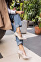 STİLA WOMEN BEIGE IMPORTED MATERIAL STONE SCARF STILETTO - 7