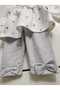 100% Cotton Baby Girl Corded Flower Patterned Bow Detailed Bottom Top Pajama Set - 6