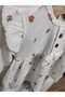 100% Cotton Baby Girl Corded Flower Patterned Bow Detailed Bottom Top Pajama Set - 5